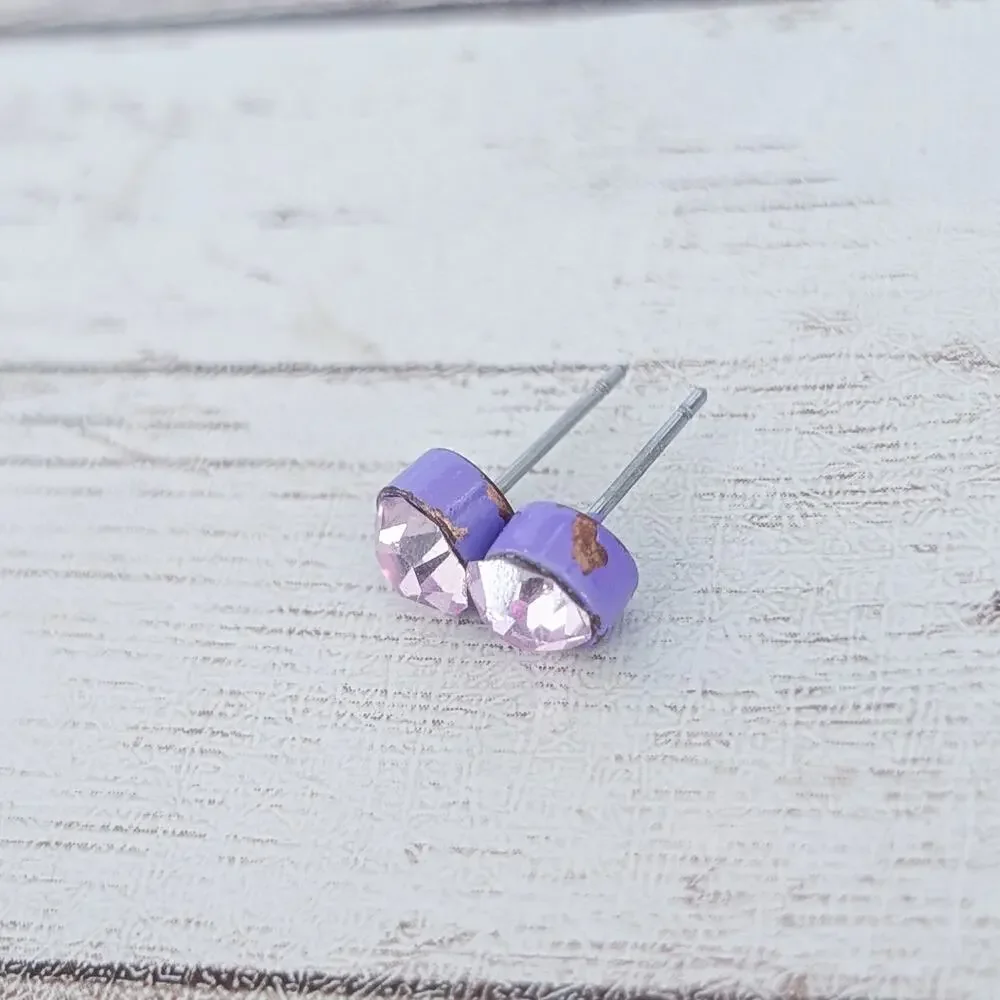 Purple & Pink Stud Earrings - Condition Issues